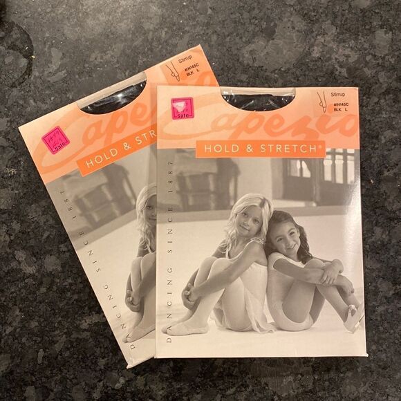 NEW 2 Pr Capezio Hold Stretch Stirrup Black Large - Picture 1 of 4